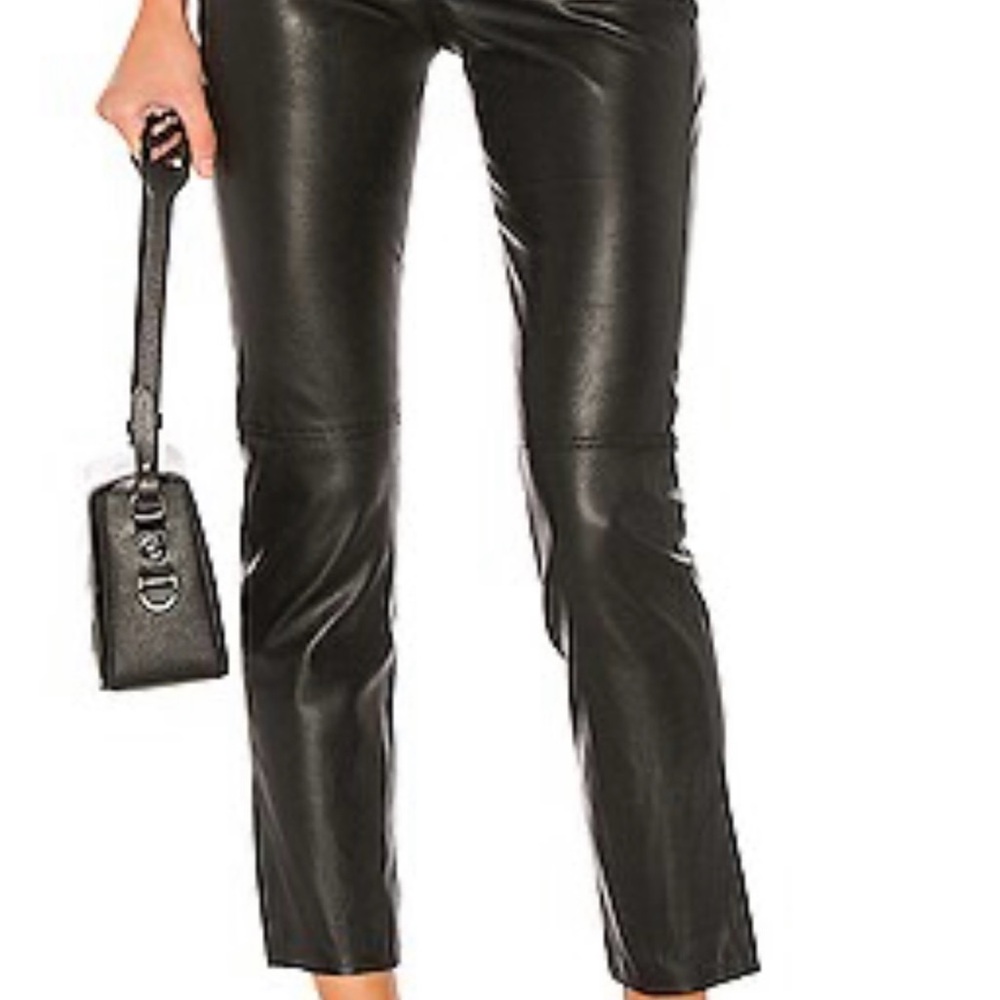 GRLFRND Black Leather Women's Pants